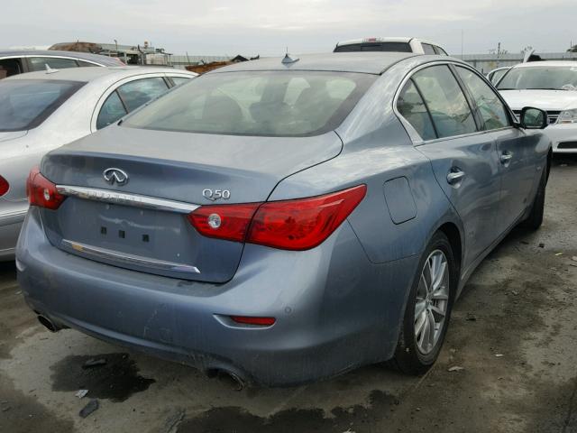 JN1AV7AP5EM692107 - 2014 INFINITI Q50 HYBRID BLUE photo 4