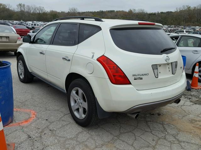 JN8AZ08T55W320867 - 2005 NISSAN MURANO SL WHITE photo 3