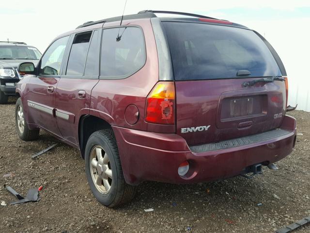 1GKDT13S922375599 - 2002 GMC ENVOY MAROON photo 3