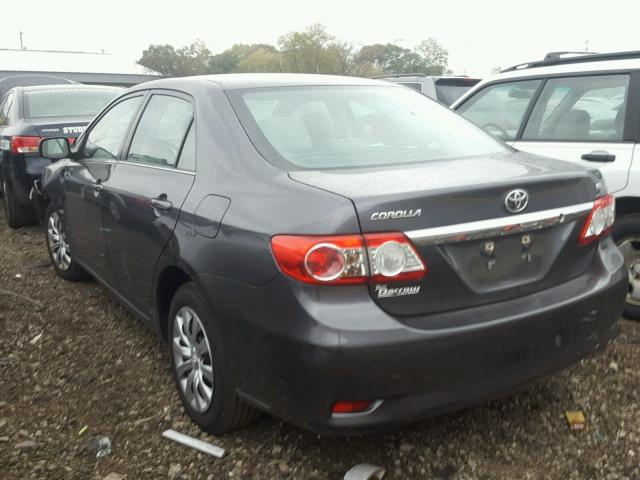 5YFBU4EE0DP166717 - 2013 TOYOTA COROLLA BA GRAY photo 3