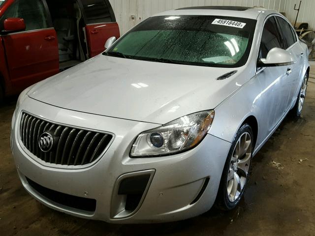 2G4GV5GV5D9176290 - 2013 BUICK REGAL GS SILVER photo 2