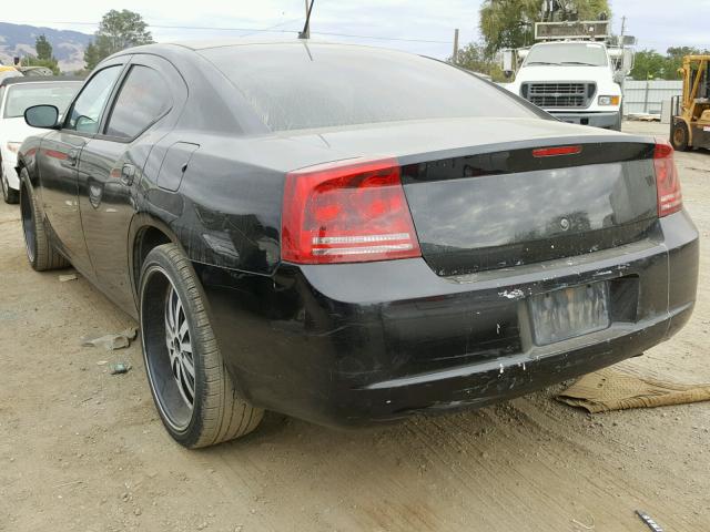 2B3KA43R08H174330 - 2008 DODGE CHARGER BLACK photo 3