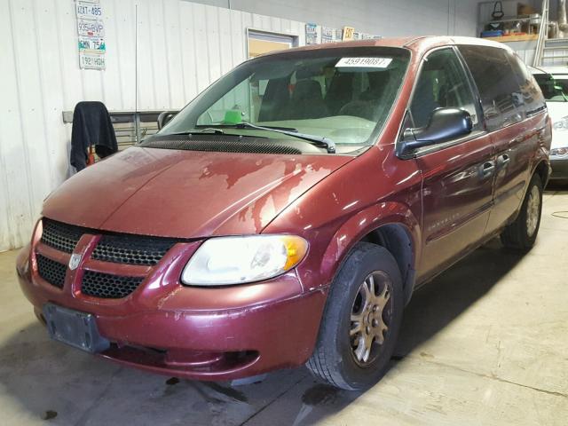 1D4GP25RX3B252198 - 2003 DODGE CARAVAN SE MAROON photo 2