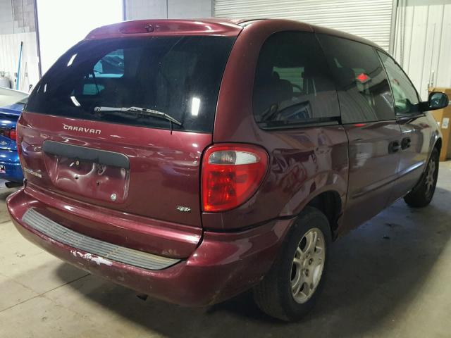 1D4GP25RX3B252198 - 2003 DODGE CARAVAN SE MAROON photo 4