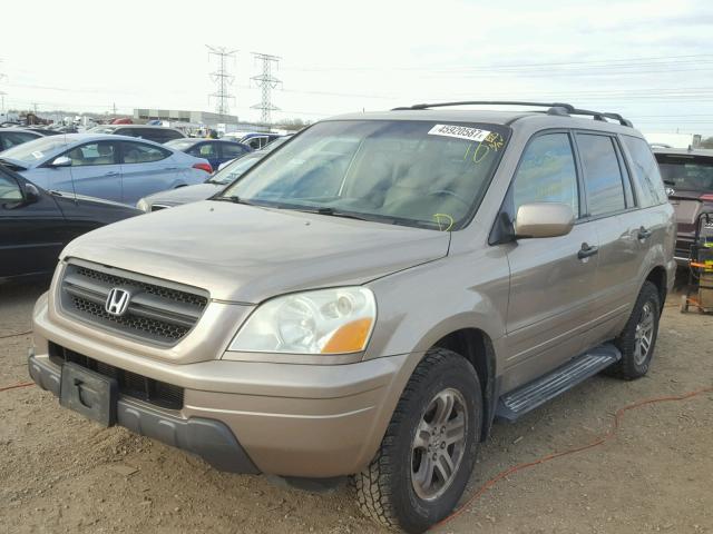 2HKYF18624H560689 - 2004 HONDA PILOT EXL GOLD photo 2