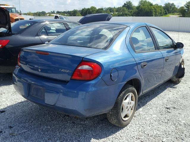 1B3ES26C24D562771 - 2004 DODGE NEON BASE BLUE photo 4