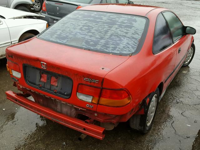 1HGEJ6222VL062723 - 1997 HONDA CIVIC DX RED photo 4