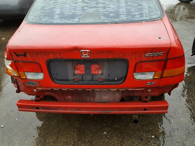 1HGEJ6222VL062723 - 1997 HONDA CIVIC DX RED photo 9