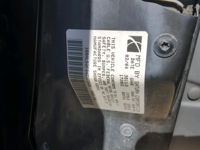 1G8AL52F94Z177538 - 2004 SATURN ION LEVEL BLACK photo 10
