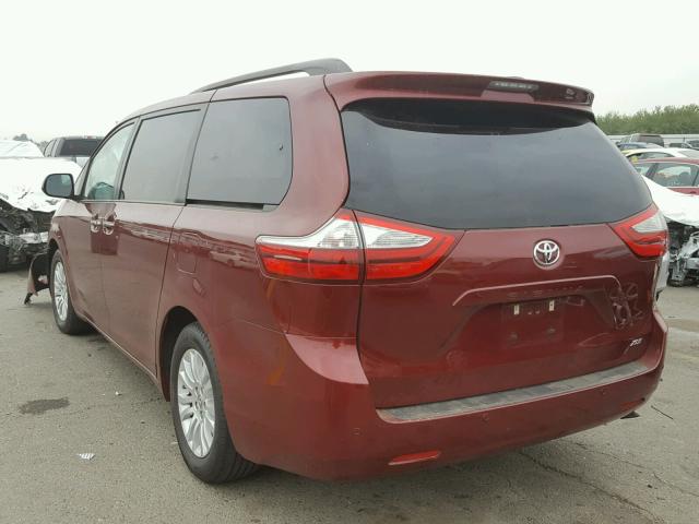 5TDYK3DC9FS663382 - 2015 TOYOTA SIENNA RED photo 3