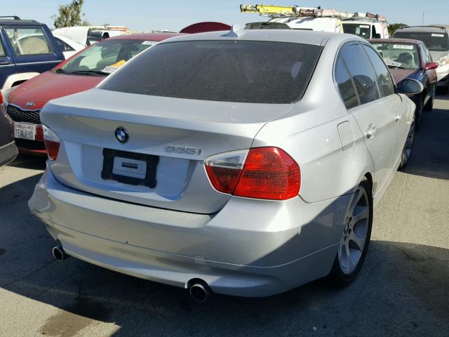 WBAVB73527KY61109 - 2007 BMW 335 I SILVER photo 4