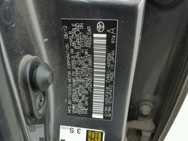 JTDZN3EU1C3168853 - 2012 TOYOTA PRIUS V GRAY photo 10