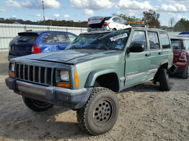 1J4FF48S7YL161309 - 2000 JEEP CHEROKEE S GREEN photo 2