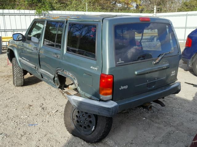 1J4FF48S7YL161309 - 2000 JEEP CHEROKEE S GREEN photo 3