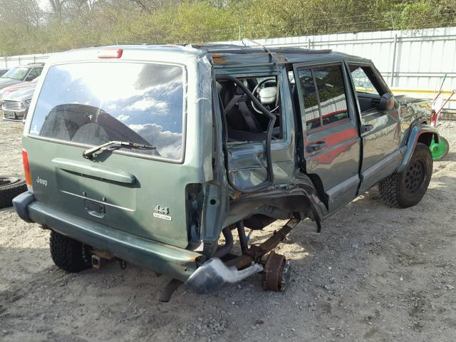 1J4FF48S7YL161309 - 2000 JEEP CHEROKEE S GREEN photo 4