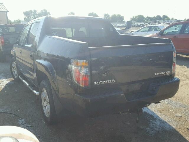 2HJYK16238H531689 - 2008 HONDA RIDGELINE BLACK photo 3