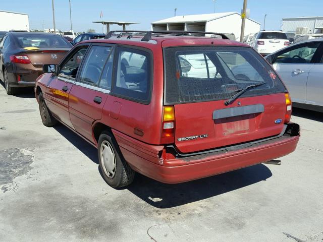 3FAPP15J5PR200292 - 1993 FORD ESCORT LX BURGUNDY photo 3