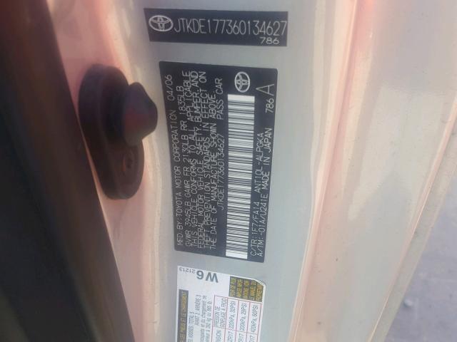 JTKDE177360134627 - 2006 TOYOTA SCION TC 银色 照片 10