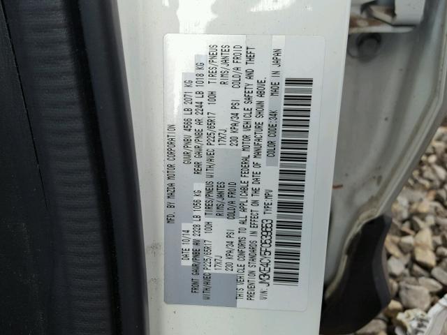 JM3KE4CY5F0539653 - 2015 MAZDA CX-5 TOURI WHITE photo 10