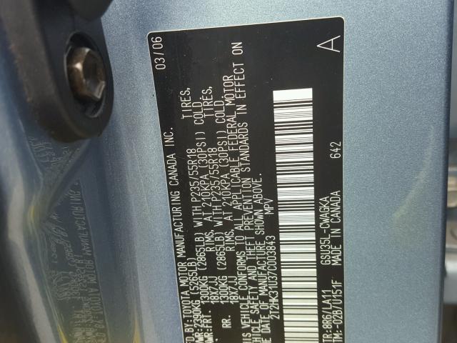 2T2HK31U37C003843 - 2007 LEXUS RX 350 BLUE photo 10