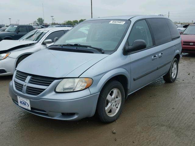 1D4GP45R25B252582 - 2005 DODGE CARAVAN SX BLUE photo 2