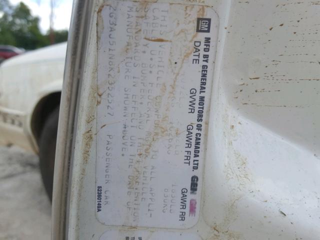 2G3AJ51N8K2352527 - 1989 OLDSMOBILE CUTLASS CI 白色 照片 10