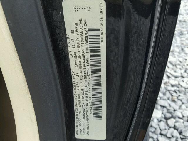 3VWPW31C47M521668 - 2007 VOLKSWAGEN NEW BEETLE 黑色 照片 10