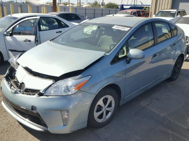 JTDKN3DUXD1714470 - 2013 TOYOTA PRIUS TEAL photo 2