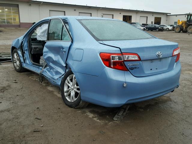 4T4BF1FK3CR247582 - 2012 TOYOTA CAMRY BASE BLUE photo 3