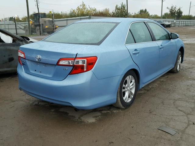 4T4BF1FK3CR247582 - 2012 TOYOTA CAMRY BASE BLUE photo 4