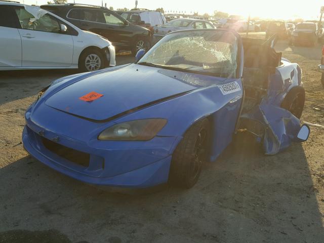 JHMAP11482T004627 - 2002 HONDA S2000 BLUE photo 2