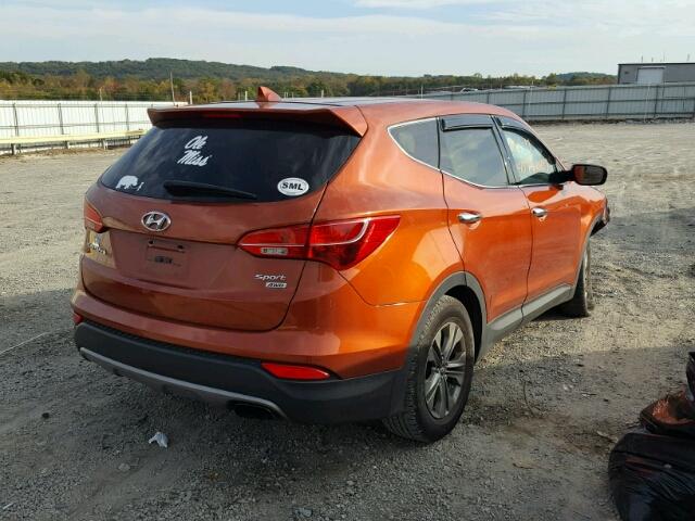 5XYZTDLB5GG351722 - 2016 HYUNDAI SANTA FE S ORANGE photo 4