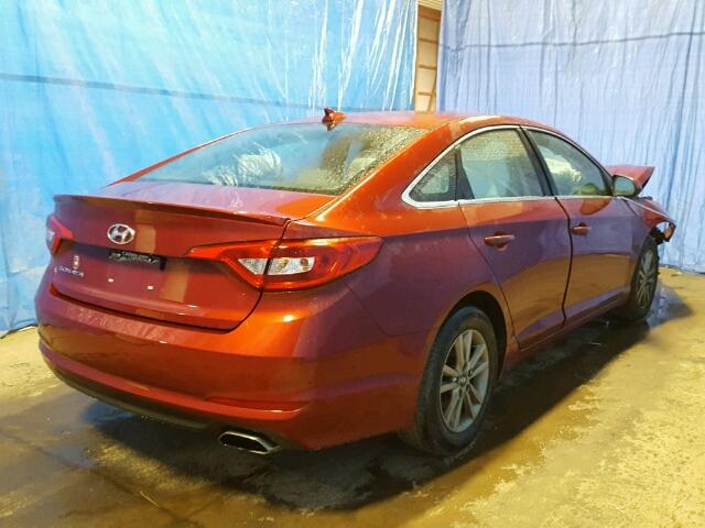 5NPE24AF1FH020523 - 2015 HYUNDAI SONATA SE RED photo 4