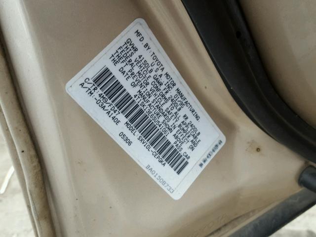 4T1SK13E6SU541061 - 1995 TOYOTA CAMRY XLE TAN photo 10