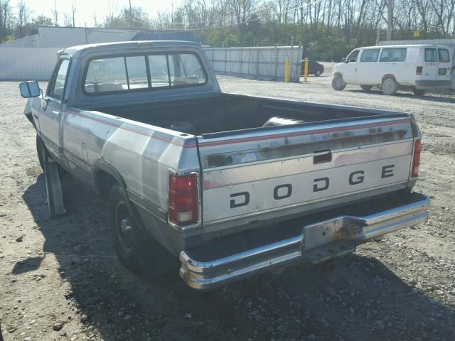 1B7HE16Y9NS505876 - 1992 DODGE D-SERIES D GRAY photo 3