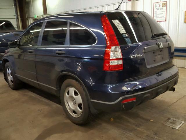 JHLRE38377C019312 - 2007 HONDA CR-V LX BLUE photo 3