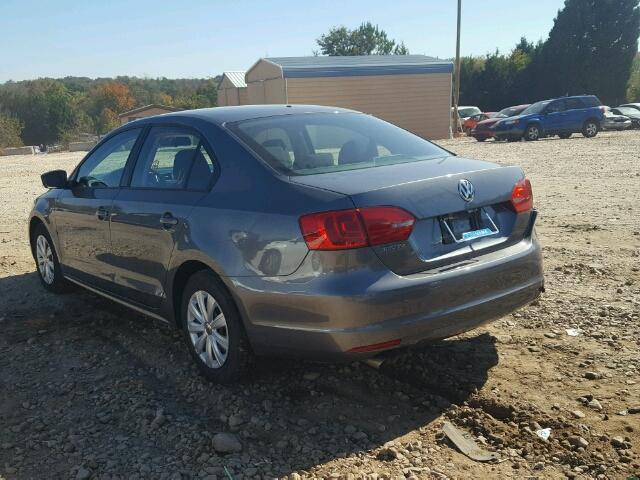 3VW2K7AJ8EM328139 - 2014 VOLKSWAGEN JETTA BASE GRAY photo 3