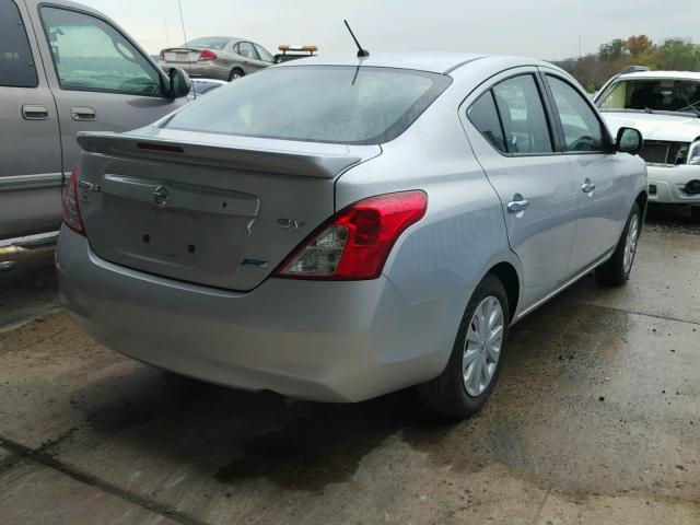 3N1CN7AP5EL868995 - 2014 NISSAN VERSA S SILVER photo 4