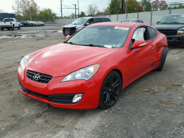 KMHHU6KH6AU026766 - 2010 HYUNDAI GENESIS CO RED photo 2