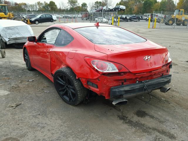 KMHHU6KH6AU026766 - 2010 HYUNDAI GENESIS CO RED photo 3