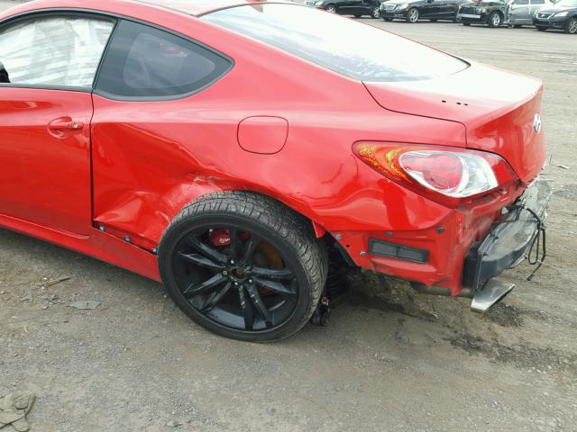 KMHHU6KH6AU026766 - 2010 HYUNDAI GENESIS CO RED photo 9