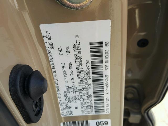 3TMDZ5BN3HM023004 - 2017 TOYOTA TACOMA DOU BROWN photo 10