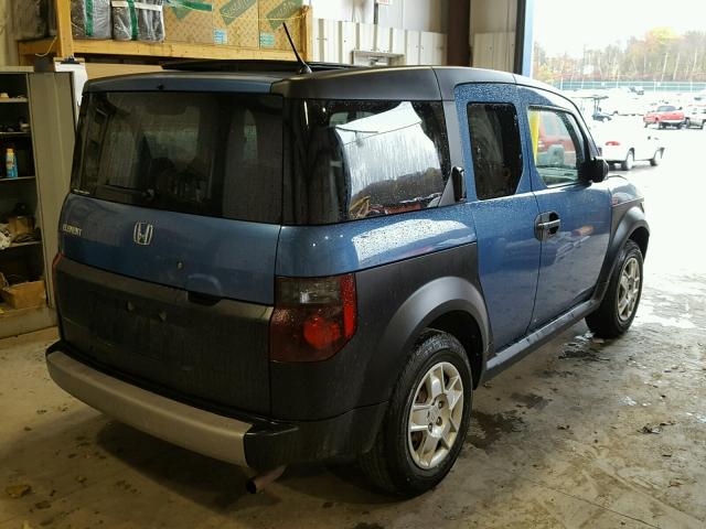 5J6YH27387L013640 - 2007 HONDA ELEMENT LX BLUE photo 4