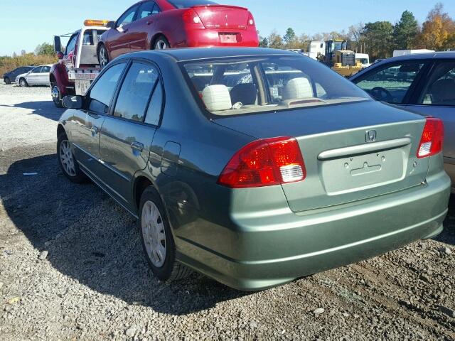 2HGES16534H554385 - 2004 HONDA CIVIC LX GREEN photo 3