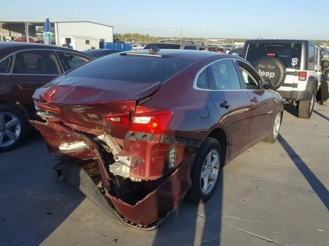 1G1ZB5ST1GF278573 - 2016 CHEVROLET MALIBU LS RED photo 4