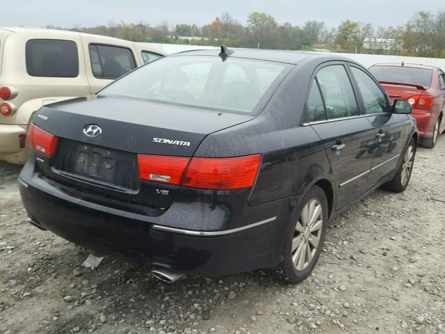 5NPEU46FX9H505296 - 2009 HYUNDAI SONATA SE BLACK photo 4