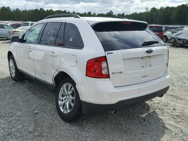 2FMDK3JC5EBA70925 - 2014 FORD EDGE SEL WHITE photo 3