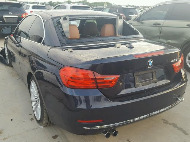 WBA3V5C57FP752505 - 2015 BMW 428 I BLUE photo 3