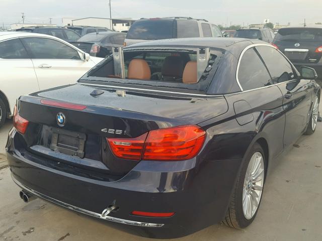WBA3V5C57FP752505 - 2015 BMW 428 I BLUE photo 4