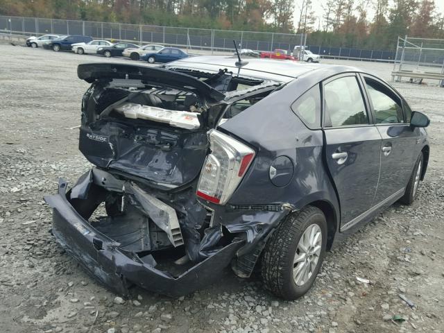 JTDKN3DP8D3046473 - 2013 TOYOTA PRIUS PLUG GRAY photo 4